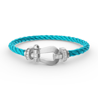 [BloomBling]FORCE LARGE HORSESHOE HALF DIAMOND BRACELET SILVER