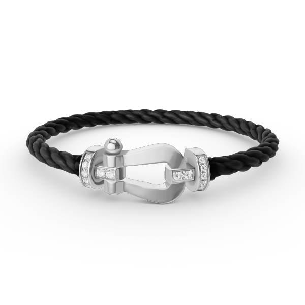 [BloomBling]FORCE LARGE HORSESHOE HALF DIAMOND BRACELET SILVER