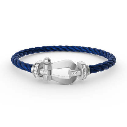 [BloomBling]FORCE LARGE HORSESHOE HALF DIAMOND BRACELET SILVER