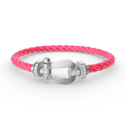 [BloomBling]FORCE LARGE HORSESHOE HALF DIAMOND BRACELET SILVER