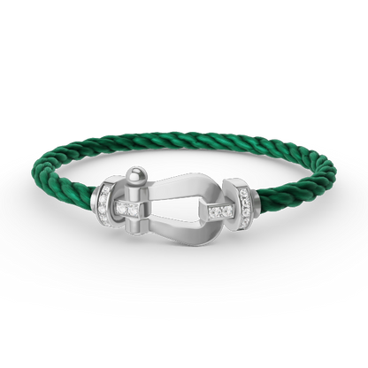 [BloomBling]FORCE LARGE HORSESHOE HALF DIAMOND BRACELET SILVER
