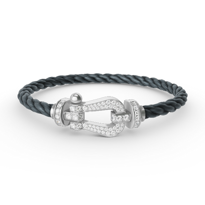 [BloomBling]FORCE LARGE HORSESHOE FULL DIAMOND BRACELET SILVER