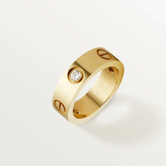 [BloomBling]LOVE RING 5.5MM 3 DIAMONDS PINK GOLD