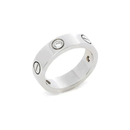 [BloomBling]LOVE RING 5.5MM 3 DIAMONDS SILVER