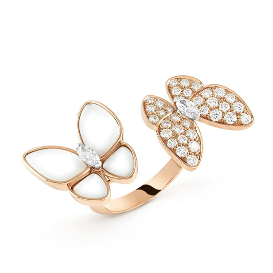 [BloomBling]TWIN BUTTERFLY DIAMOND MOP RING